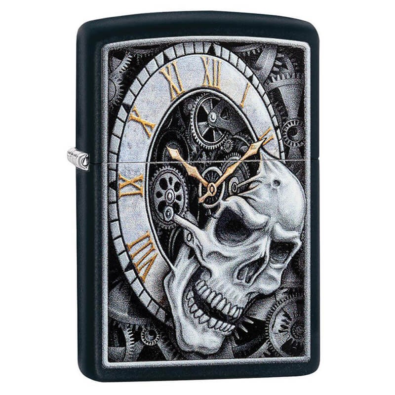 Briquet ZIPPO 29854 Skull Clock Design