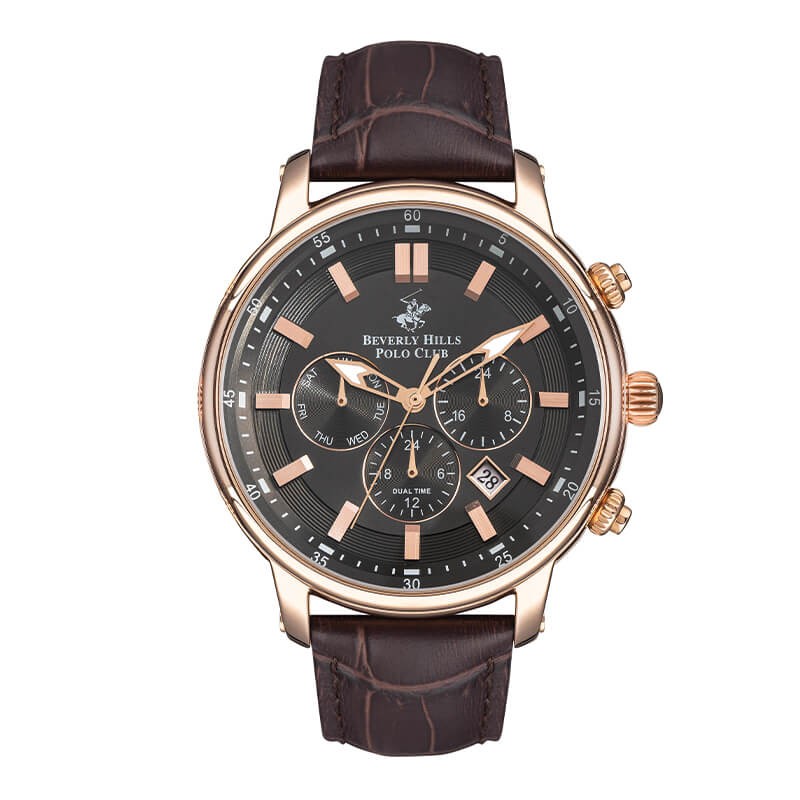 Montre beverly hills 2024 polo club cuir marron