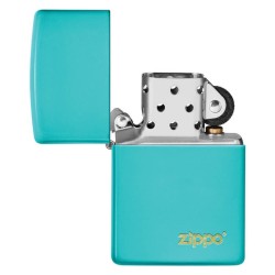 Briquet ZIPPO 49454ZL Flat Turquoise with logo