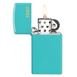 Briquet ZIPPO 49529ZL Slim Flat Turquoise Zippo Logo