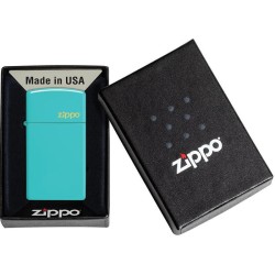 Briquet ZIPPO 49529ZL Slim Flat Turquoise Zippo Logo