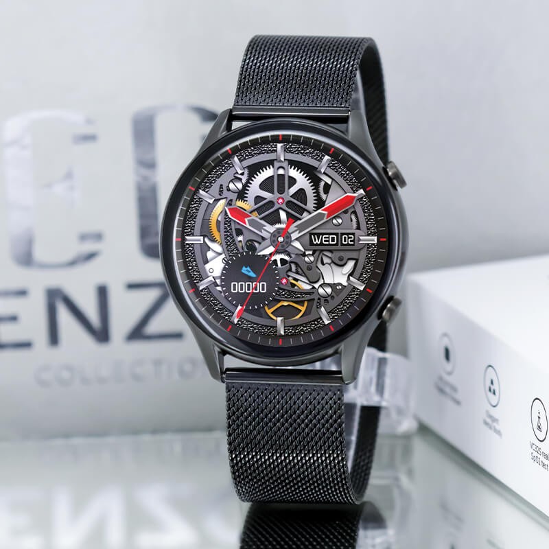 Montre Connectée Homme Enzo Collection EC200-BLACK-SS-BLACK